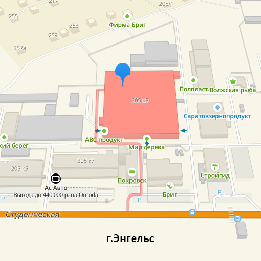 Схема проезда до Альсеп Саратов-Цинк на карте Энгельса - 01
